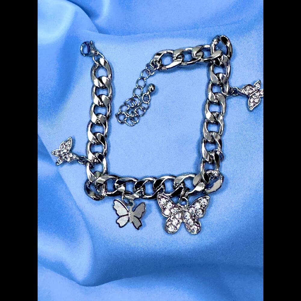 CHROME BUTTERFLY - LARGE BRACELET OR ANKLET